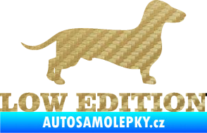 Samolepka Low edition pravá nápis 3D karbon zlatý