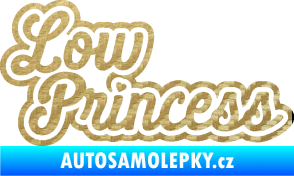 Samolepka Low princess nápis 3D karbon zlatý
