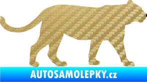 Samolepka Lvice 001 pravá 3D karbon zlatý