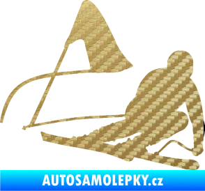 Samolepka Lyžař 025 pravá 3D karbon zlatý