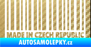 Samolepka Made in Czech republic čárový kód 3D karbon zlatý