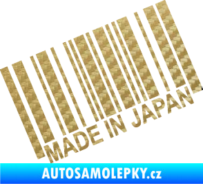 Samolepka Made in Japan 003 čárový kód 3D karbon zlatý