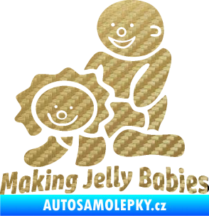 Samolepka Making jelly babies 3D karbon zlatý