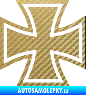 Samolepka Maltézský kříž 001 3D karbon zlatý
