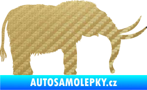 Samolepka Mamut 001 pravá 3D karbon zlatý