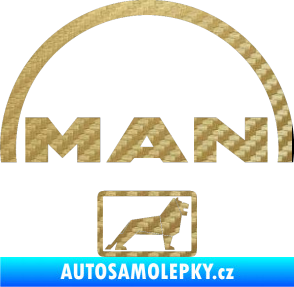 Samolepka MAN - Truck 3D karbon zlatý
