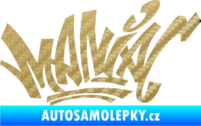 Samolepka Maniac - graffiti 3D karbon zlatý
