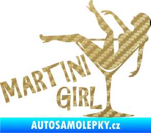Samolepka Martini girl 3D karbon zlatý