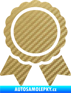 Samolepka Medaile 001 3D karbon zlatý