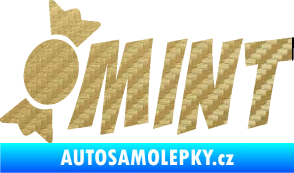 Samolepka Mint bonbón 3D karbon zlatý