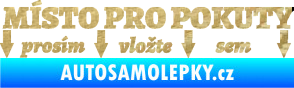 Samolepka Místo pro pokuty nápis na přední sklo 3D karbon zlatý