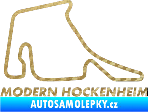 Samolepka Okruh Modern Hockenheim 3D karbon zlatý