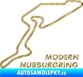 Samolepka Okruh Modern Nurburgring 3D karbon zlatý