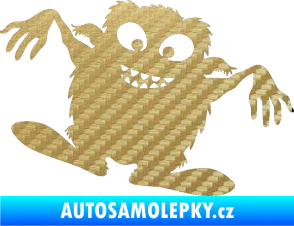 Samolepka Monstrum 001 pravá 3D karbon zlatý