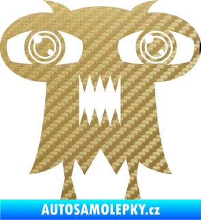 Samolepka Monstrum 003 pravá 3D karbon zlatý