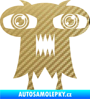 Samolepka Monstrum 003 levá 3D karbon zlatý
