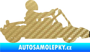 Samolepka Motokára 001 pravá 3D karbon zlatý