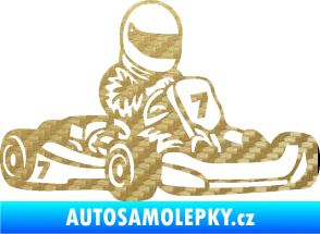 Samolepka Motokára 002 pravá 3D karbon zlatý