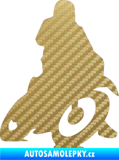 Samolepka Motorka 002 pravá silniční motorky 3D karbon zlatý