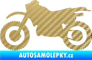 Samolepka Motorka 003 levá 3D karbon zlatý