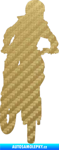 Samolepka Motorka 022 pravá motokros 3D karbon zlatý