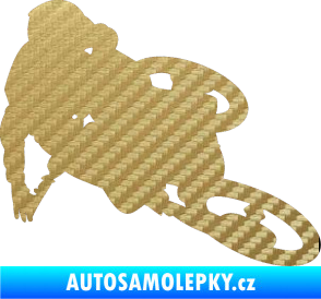 Samolepka Motorka 026 pravá motokros freestyle 3D karbon zlatý