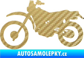 Samolepka Motorka 046 levá 3D karbon zlatý
