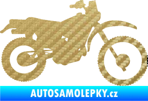 Samolepka Motorka 046 pravá 3D karbon zlatý