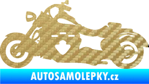 Samolepka Motorka 056 levá 3D karbon zlatý