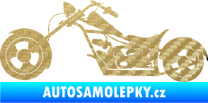 Samolepka Motorka chopper 001 levá 3D karbon zlatý