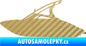 Samolepka Motorový člun 001 levá 3D karbon zlatý