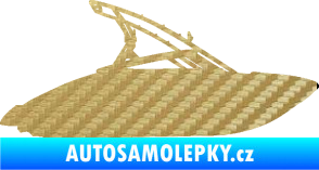 Samolepka Motorový člun 001 pravá 3D karbon zlatý