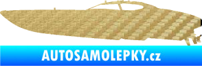 Samolepka Motorový člun 002 levá 3D karbon zlatý