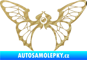 Samolepka Motýl 001 levá 3D karbon zlatý