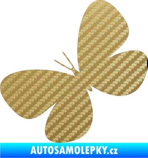 Samolepka Motýl 005 levá 3D karbon zlatý