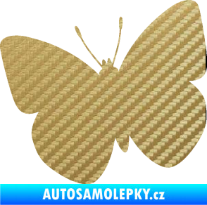 Samolepka Motýl 011 levá 3D karbon zlatý
