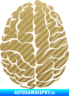 Samolepka Mozek 001 levá 3D karbon zlatý
