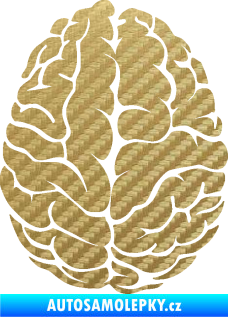 Samolepka Mozek 001 pravá 3D karbon zlatý