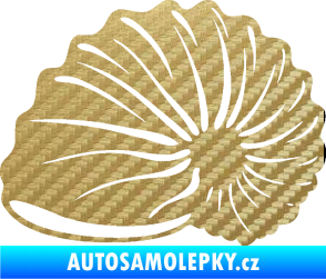 Samolepka Mušle 002 levá ulita 3D karbon zlatý