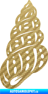 Samolepka Mušle 003 levá ulita 3D karbon zlatý