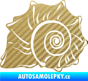 Samolepka Mušle levá ulita 3D karbon zlatý