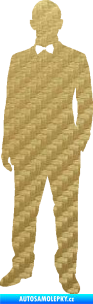 Samolepka Muž 001 levá tajný agent 3D karbon zlatý