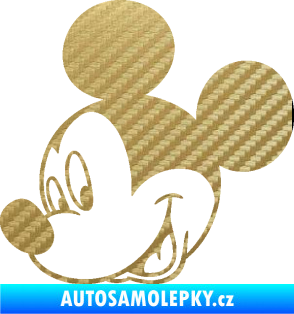 Samolepka Myšák Mickey 001 levá 3D karbon zlatý