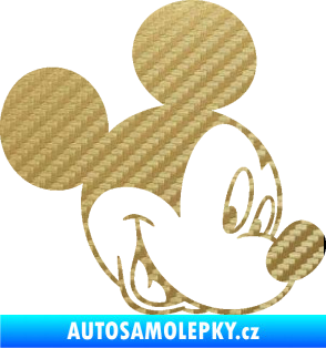 Samolepka Myšák Mickey 001 pravá 3D karbon zlatý