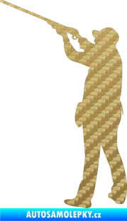 Samolepka Myslivec 001 levá 3D karbon zlatý