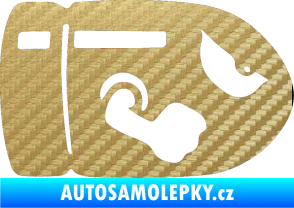 Samolepka Náboj 001 pravá 3D karbon zlatý