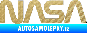 Samolepka NASA nápis 3D karbon zlatý