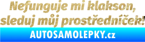 Samolepka Nefunguje mi klakson 3D karbon zlatý
