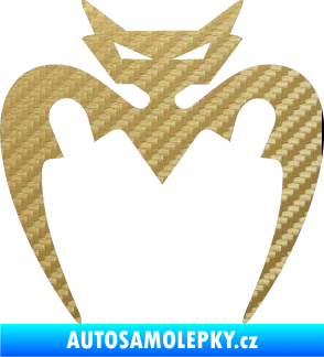 Samolepka Netopýr 001  3D karbon zlatý