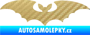 Samolepka Netopýr 006 3D karbon zlatý